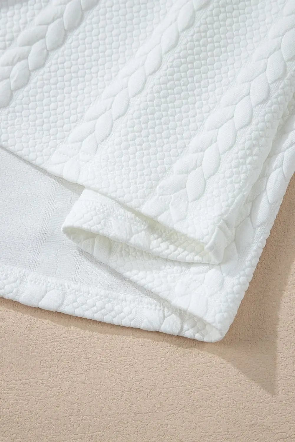 Chic white cable knit plus size top - Love Salve